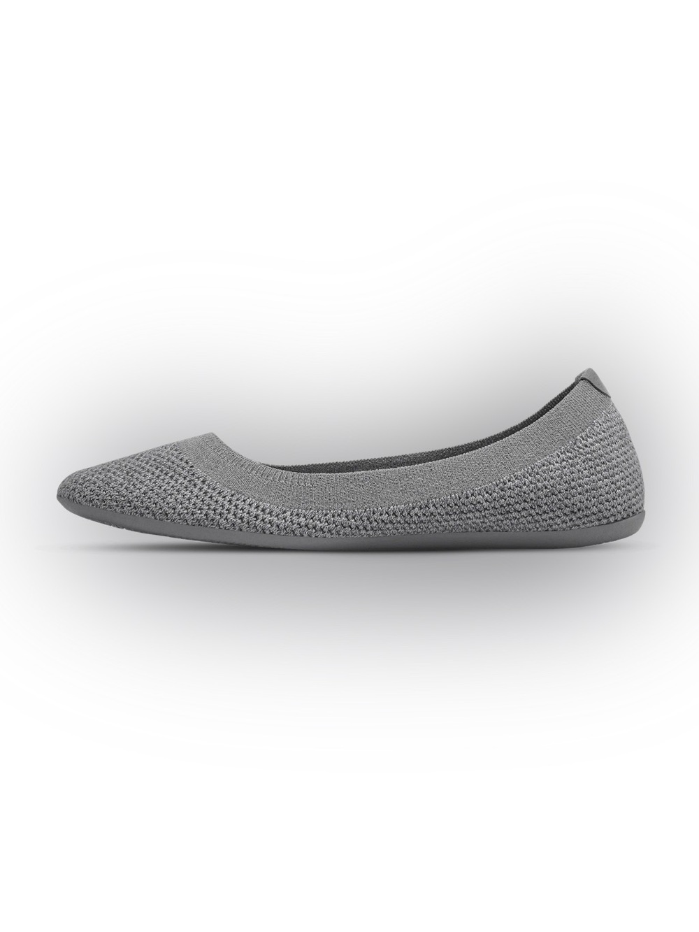 Allbirds Tree Breezer Womens Knit Ballet Flats Gray Check Slip On Comfort US 8
